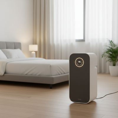 The Coway AP-1512HH Mighty air purifier in a modern living room.